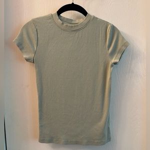 Sea foam ribbed fitted shirt